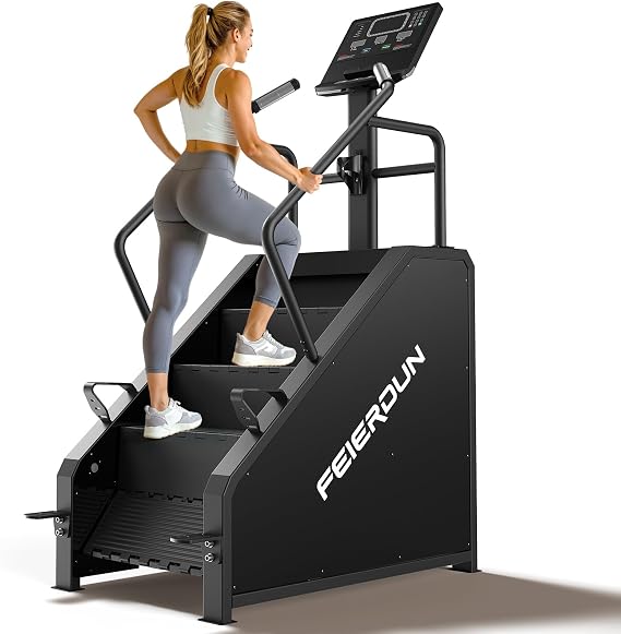 FEIERDUN SC3 Stair Stepper Machine for Home Gym, Commercial Grade Stair Climber with LED Screen, Stair Machine with 15 Speed Levels for Cardio and Lower Body Workout, 660LBS Capacity, 24-164 Steps/Min
