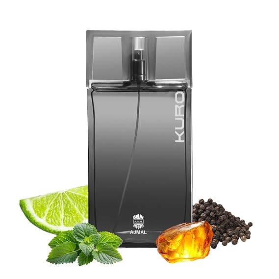 Ajmal Kuro Eau de Parfum for Men, 3.0 oz Aromatic Spicy Scent
