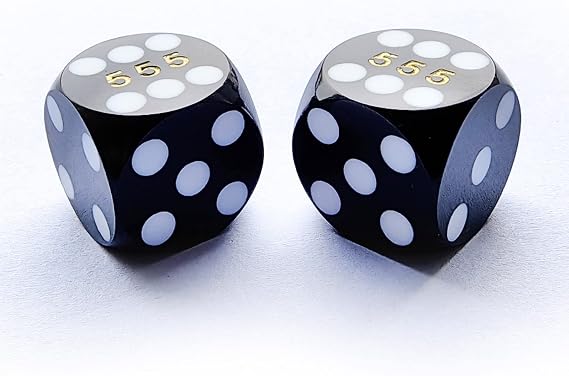 Bescon Colorful Solid Professional Precision Dice Round Corner 9/16" (14.3mm), Solid Colors Precision Backgammon Dice 14.3MM(Solid Black)