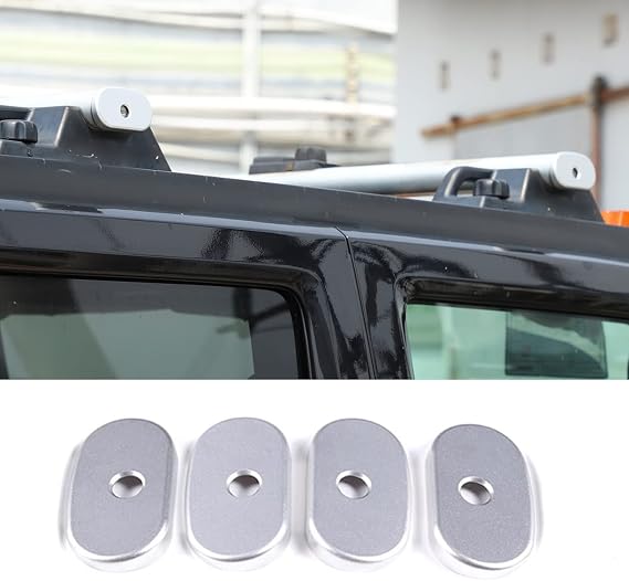 Roof Racks Cross Bars Keyhole Cover Fit for Hummer H2 2003-2009, Aluminum Alloy Roof Luggage Rack Cross Bar Keyhole Panel Trim Cover Frame Accessories, 4PCS