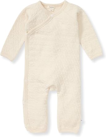 Burt's Bees Baby Long Sleeve Quilted Wrap-Front Jumpsuit, 100% Organic Cotton One-Piece Outfit Coverall