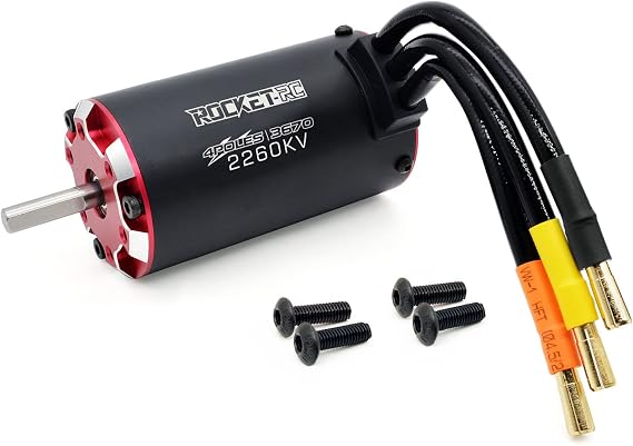 Surpass Supersonic Rc Brushless Motor 3670 2260kv 4 Poles and Built in Temperature Sensor Port for 1/10 RC Car Vehicle