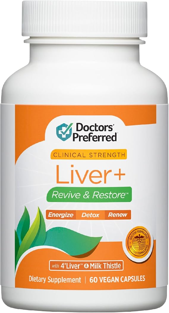 DOCTORS' PREFERRED Liver+ Revive & Restore with Milk Thistle Supplement | 60 Capsules | Liver Support Supplement