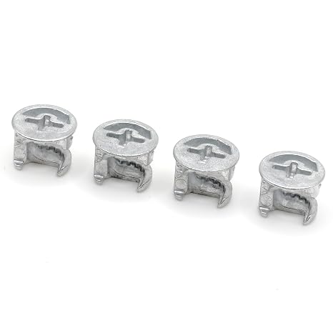 ReplacementScrews Eccentric Cam Locks Compatible with IKEA 103114 (Kullen, Alex, MICKE) Case with Flange - 12mm x 10mm - Zinc Alloy (Pack of 4)