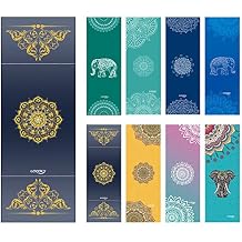 Yoga Towel,Microfiber Mat Towels w Smart Corner Pocket Elastic Loop,Non Slip Towel for Hot Yoga