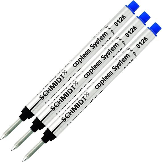 3 Pack - Schmidt 8126 Capless Rollerball - Blue Ink