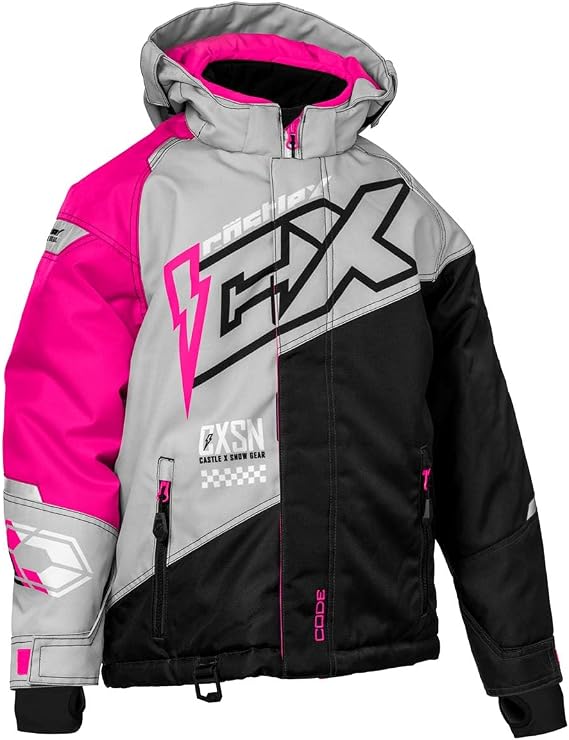 Castle X Youth Code G5 Jacket (Silver/Pink Glo/Black - Large)