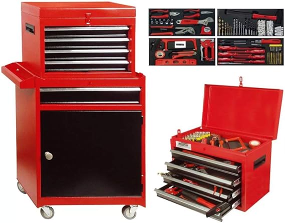 Mannesmann Roller Cabinet/Detachable Toolbox with Assorted Tools