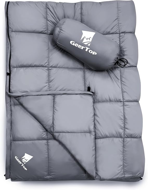 GEERTOP Lightweight Outdoor Camping Blankets for Adults, Compact Travel Blanket for Hiking Backpacking All Weather Sleeping Bag Quilt for Beach, Park, Stadium