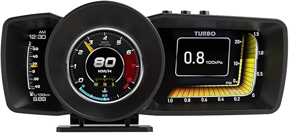 OBD2 GPS Hud Head Up Display Speedometer Hud Display Car Speed Projector Overspeed Alarm Monitor With 3 Ultra-large LCD Screen