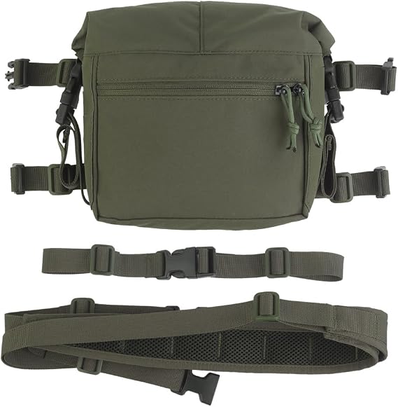 Tactical Chest Rig Expansion Pack,Large Capacity MOLLE Admin Open Top Pouch,Waist Bag Expansion Pack for Split Chest Pack