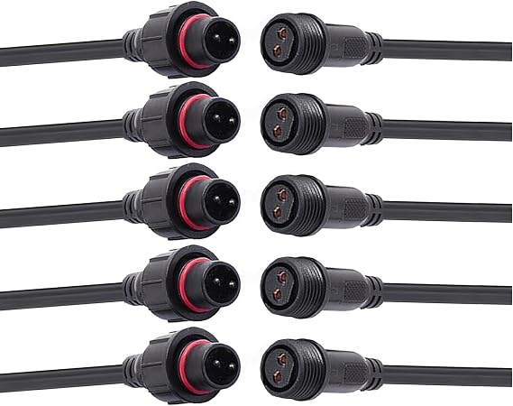 Waterproof Connector 2 Wire,16AWG 2Pin Male Female Connector.