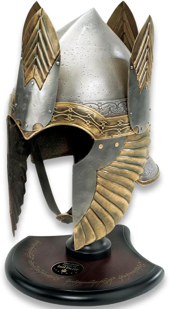 United Cutlery Helm of King Isildur Lord of The Rings Limited Edition | Leather-Lined Interior | Weathered & Distressed Finish | Individually Serialized | Display Stand | Certificate of Authenticity