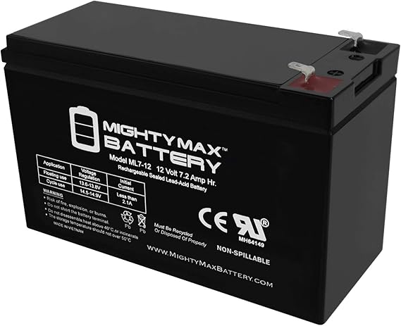 Mighty Max Battery 12V 7.2AH SLA Battery for Razor E90/Accelerator Series Scooter