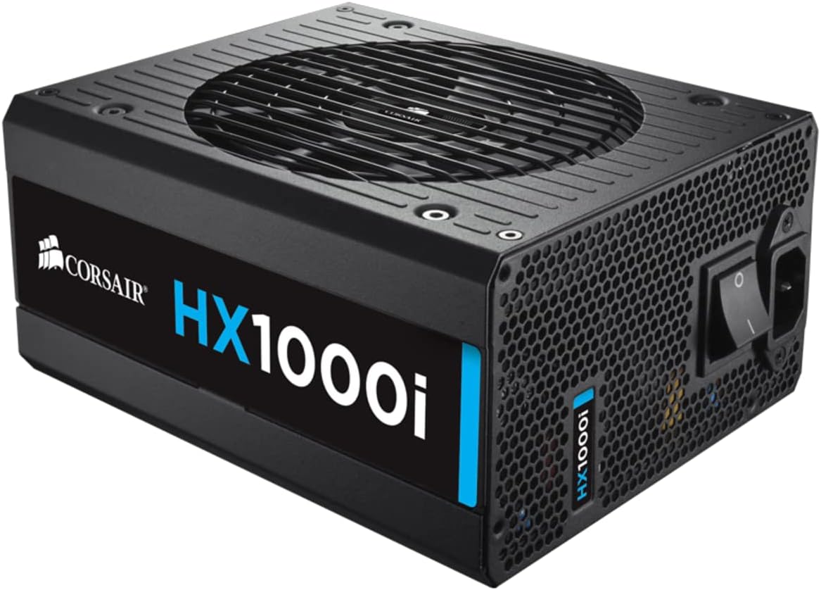 Corsair HX1000i 1000 Watt 80 Plus Platinum Certified PSU High-Performance ATX Power Supply Black