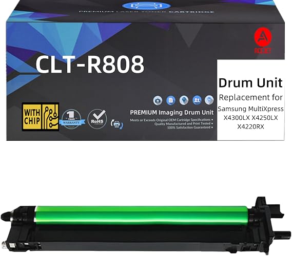 CLT-R808 Drum Unit Replacement for Samsung CLTR808 Imaging Unit Compatible with MultiXpress X4300LX X4250LX X4220RX Printer 100,000 High-Yield Pages (1Pack-Cyan)