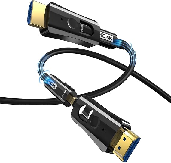 8K HDMI Fiber Optic Cable 10M Plumbing Detachable Fiber Optic HDMI Cable Super Fast Transmission 15M, 4K Fiber Optic Cable Through Tube