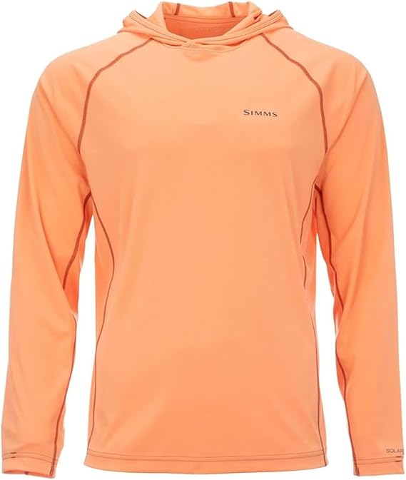 Simms SolarFlex UPF 50+ Shirt - Premium Sun Protection Hoodie for Men, Lightweight, Quick-Dry, Breathable Outdoor Apparel for Men (Coral Reef Heather, XX-Large)