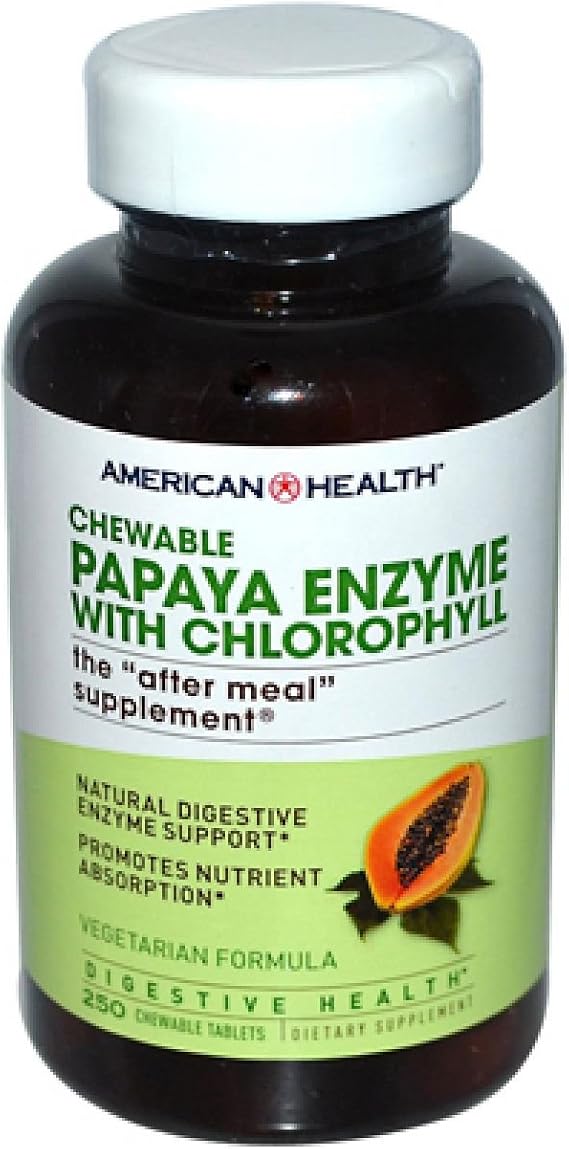 American Health: Chewable Papaya Enzyme with Chlorophyll, 250 tabs
