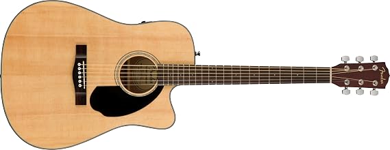 Fender CD-60SCE Dreadnought Cutaway Acoustic Electric Guitar, Fishman Pickup and Preamp System, Natural