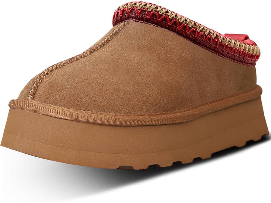 LANSGELING Platform Slippers for Women - Fleece Lined, Anti-Slip Snow Boots