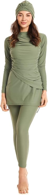 Women Modest Swimsuit Long Sleeve Burkini Full Cover Muslim Swimwear