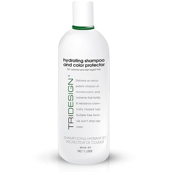 TRIDESIGN Hydrating Shampoo Color Treated Hair Care - 33.8 Fluid Ounce | Sulfate and paraben free concentrated treatment gently cleanses while preserving vibrant tone and enhancing moisture