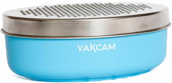 YAKCAM Cheese Grater with Container Bowl, 4-Pc Shredder and Zester