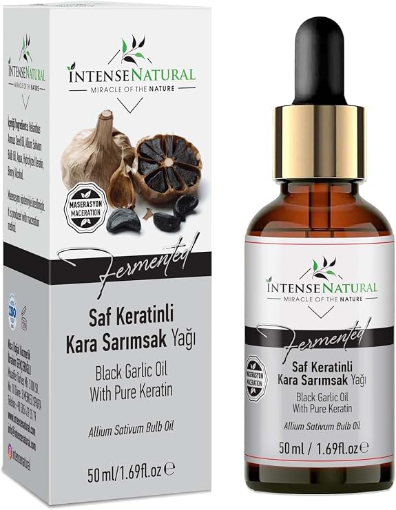 Pure Keratin Black Garlic Oil 50 ml Intensive Hair Care Special for Intense Natural Excessively Worn and Losing Hair