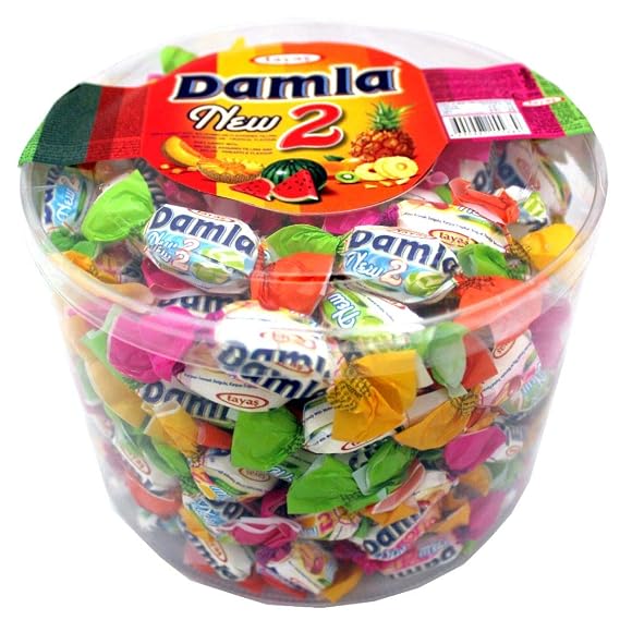 Damla New 2 Fancy Filled Soft Candy Tropical Flavors Assortment, 800g - 28.22oz