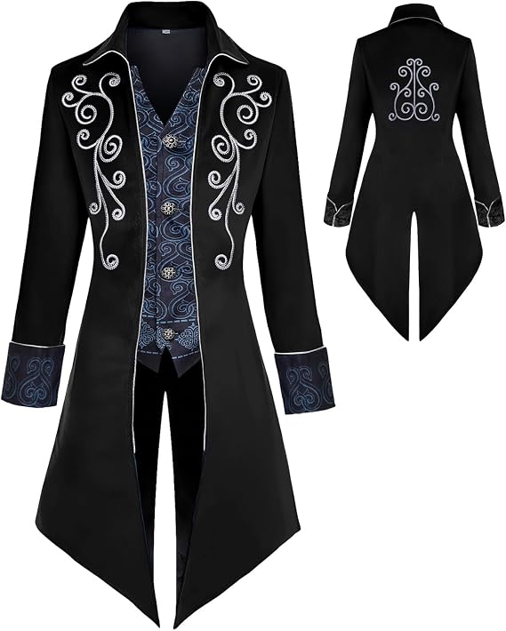 Halloween Medieval Clothing Men's Costumes Steampunk Tailcoat Jacket
