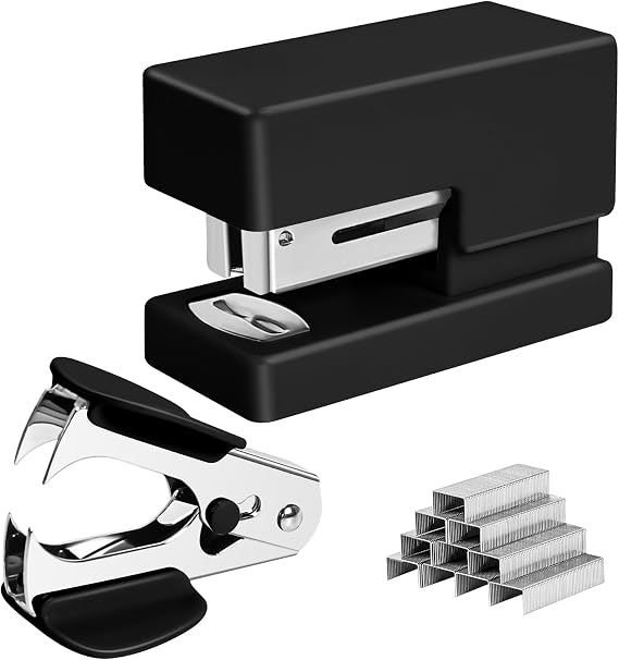 Black Mini Stapler,Small Desk Staplers,Stapler with 830 Staples