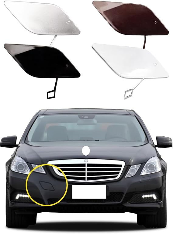 車用フロントバンパー牽引フックカバー メルセデスベンツ Eクラス W212 E300 E350 E400 E550 2010 2011 2012 2013 トレーラーカバーキャップ A2128850126 2128850126 牽引フックキャップカー アクセサリー ホワイト