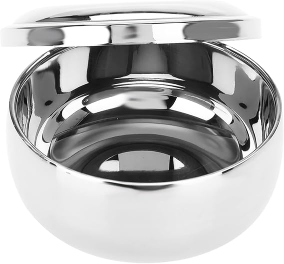 Semme Shaving Bowl For Men, Men Stainless Steel Shaving Soap Bowl with Lid,Shaving Soap Bowl,Shaving Mug Container,Easier to Lather,Fits Most Soaps