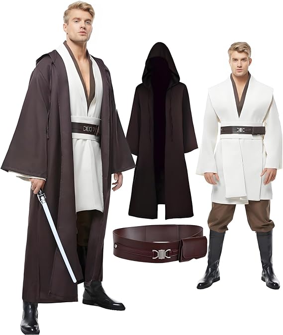 Cosplaysky Men's Tunic Cosplay Costume Halloween Robe Hooded Uniform