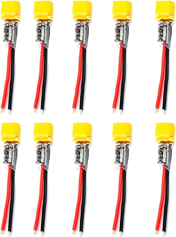 QWinOut XT30 Plug Pigtail Power Wire 100uF Capacitor for Mobula7 HD Sailfly-X TRASHCAN UR85 UR85HD Crazybee F3 / F4 PRO Parts (10 pcs)