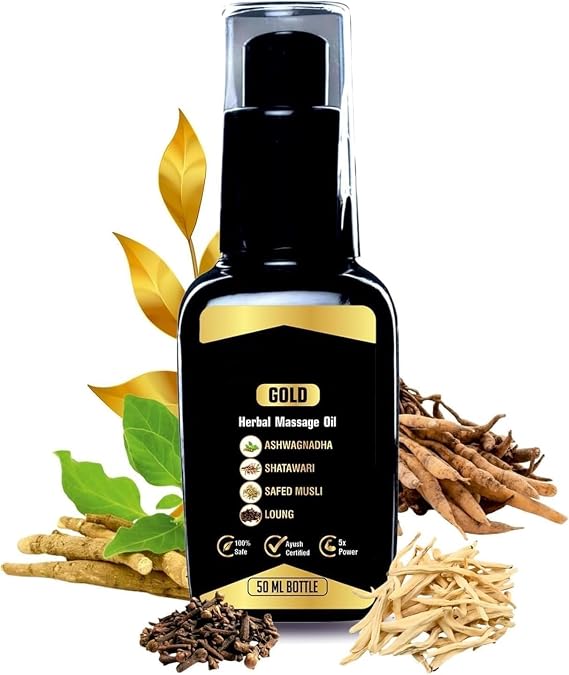 Lift UP Gold Lift Up Massage Oil for Men Enhancer Ayurvedic Massage Oil for Men 50 Ml Performance Oil restores Energy & Hardens The Relaxing Muscles Ashwagandha, Safed Musli, Shatawar, Loung