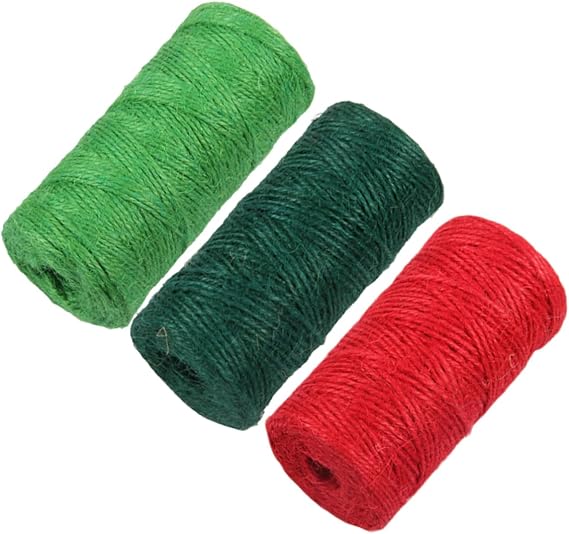 2Pcs Colored Jute Twine Rope Coil, 50m Packaging String
