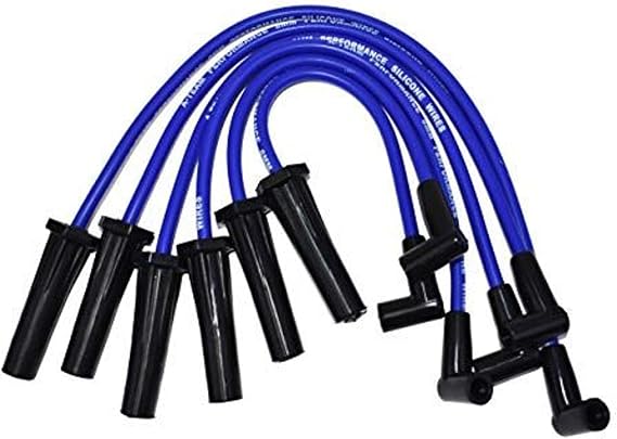 A-Team Performance 8.0 mm Silicone Spark Plug Wire Set - Black 90-Degree Boots for HEI Distributor - Includes Glow Plug Removal Tool - Compatible with Ford Truck 6 Cylinder 250&300 4.9L - Black
