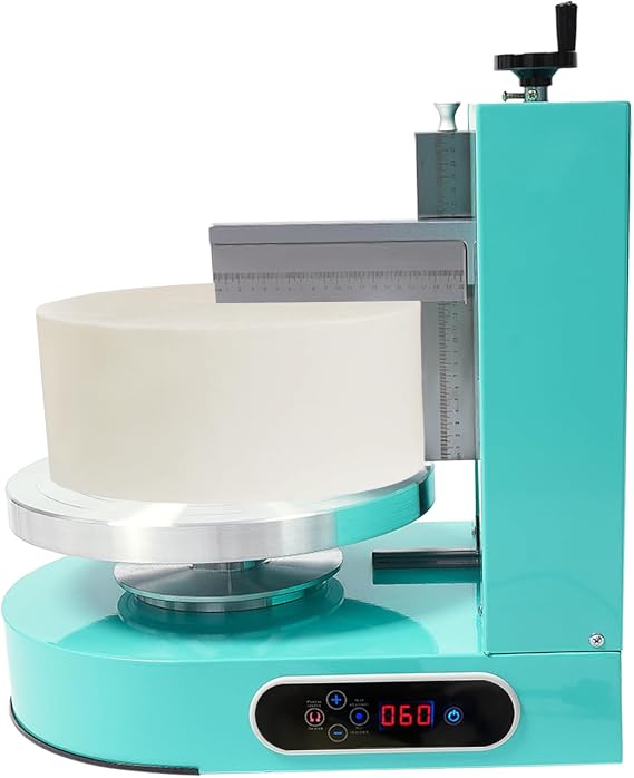 Automatic Cake Decorating Machine,200W Birthday Cake Cream Smooth Coating Decoration Machine Cream Spreader for 4-12inch Cake,Turnable Dia35cm with LCD Display for Cake Shops (Green)