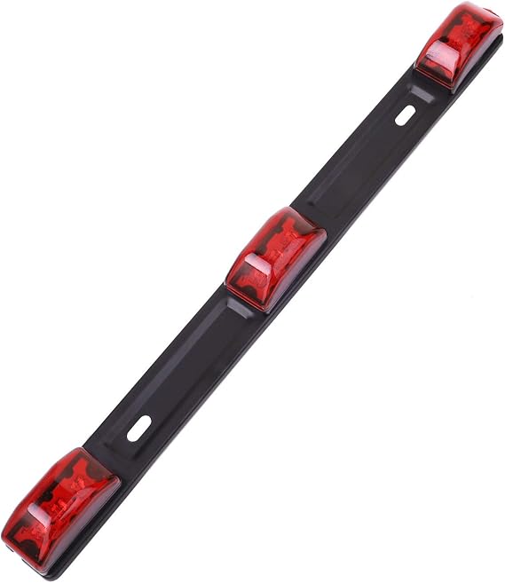 NPAUTO Red Trailer Light Bar 3 Light 9 LED Clearance ID Lightbar Strip
