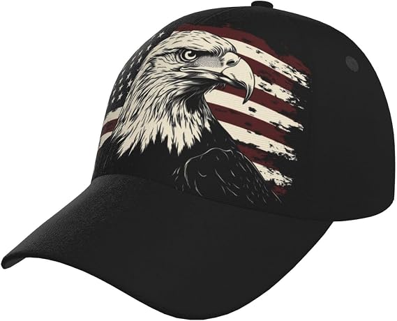 American Flag Baseball Cap, Patriotic USA Hat for Men and Women Adjustable Sun Visor Caps Trucker Hats