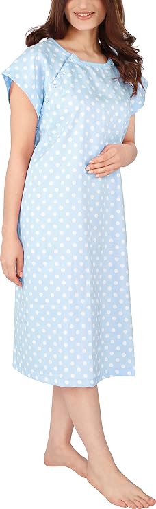 Utopia Care Hospital Gown for Women Snap Button Closure Soft Patient Gown