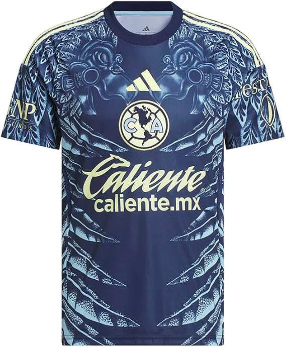 adidas Club America Away Men's Stadium Soccer Jersey 25/26 (US, Alpha, Small, Regular, Regular, Blue)