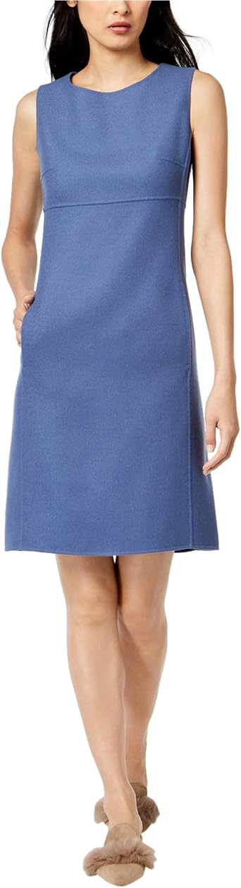 MaxMara Womens Sheath Empire Dress, Blue, 14