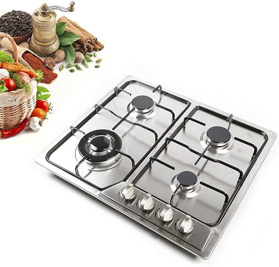 4 Burner Built-in Gas Cooktops Stainless Steel Natural Gas Stove Top Electric Battery Ignition Gas Stove