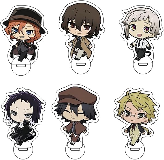 Nakahara Chuuya Figure Acrylic Stand 6PCS Set Anime Dazai Osamu Model Statue Display Standing Figures