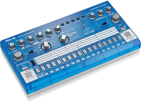 Behringer RHYTHM DESIGNER RD-6-BB Analog Drum Machine with 8 Drum Sounds, 64 Step Sequencer and Distortion Effects