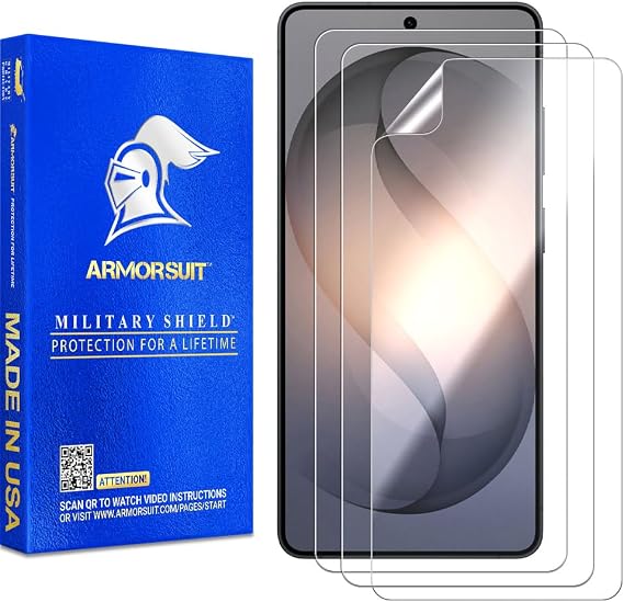 ArmorSuit 3 Pack for Samsung Galaxy S26 Ultra (6.9-Inch) Screen Protector Case Friendly, Fingerprint Unlock Compatible, MilitaryShield HD Clear Film - Made in USA