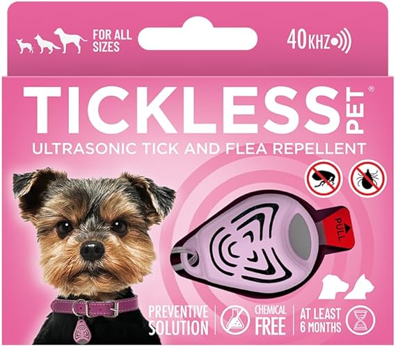Tickless Classic Pet Ultrasonic, Natural, Chemical-Free tick and flea Repeller - Pink